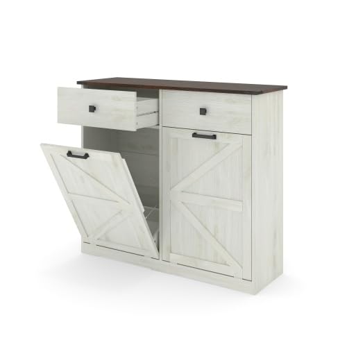 20 Gallon Tilt Out Trash Can Cabinet with Drawer L9731
