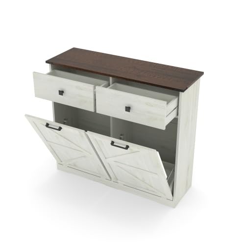 20 Gallon Tilt Out Trash Can Cabinet with Drawer L9731