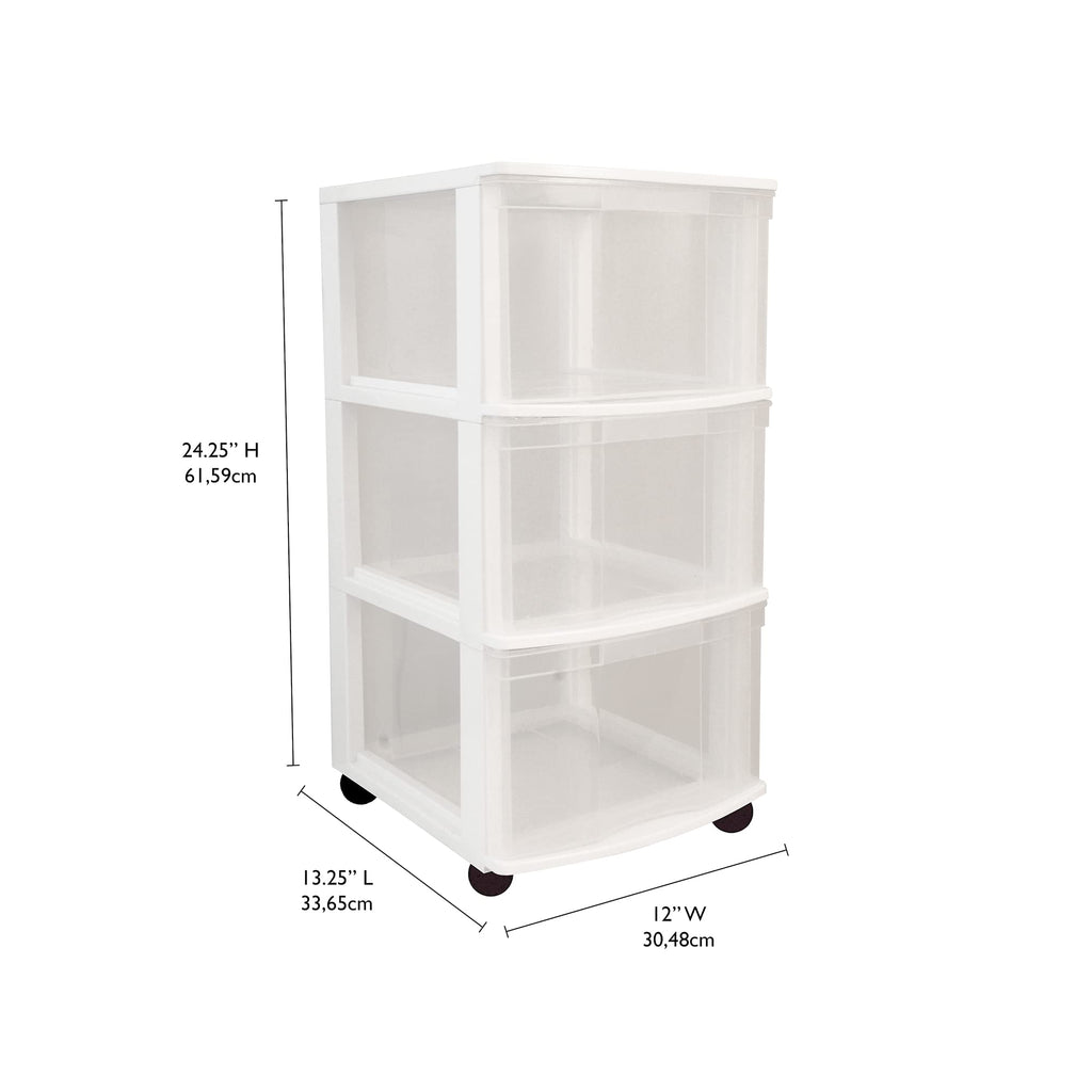 3 Drawer Plastic Rolling Organizer Cart P5465