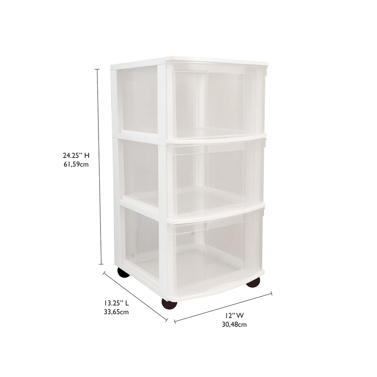 3 Drawer Plastic Rolling Organizer Cart P5465
