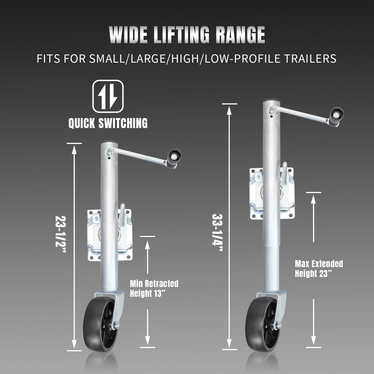 1000 lbs Trailer Jack with Wheel O919