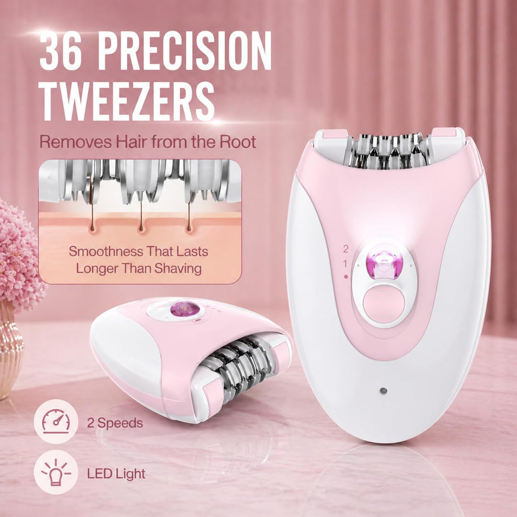 Electric Epilator with 36 Tweezers, 2 Speed Cordless USB M24752