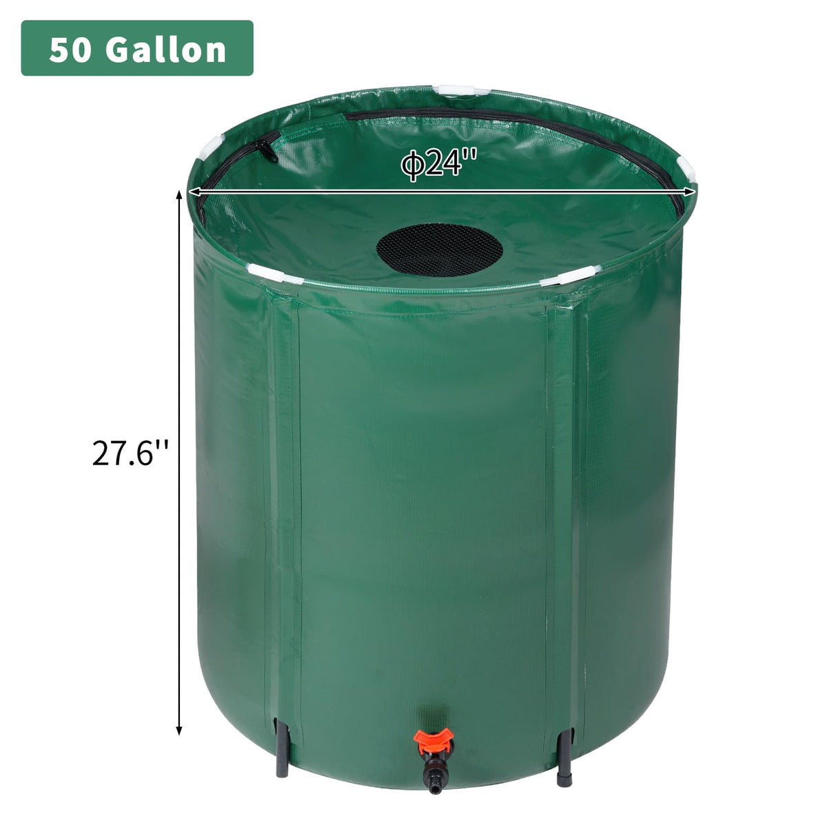 50 Gallon Foldable PVC Rain Barrel with Filter X795