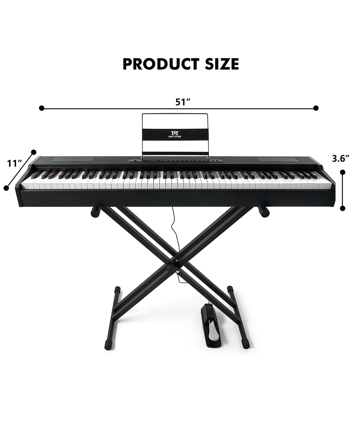 88 Key Fully Weighted Hammer Action Digital Piano with Stand V454680