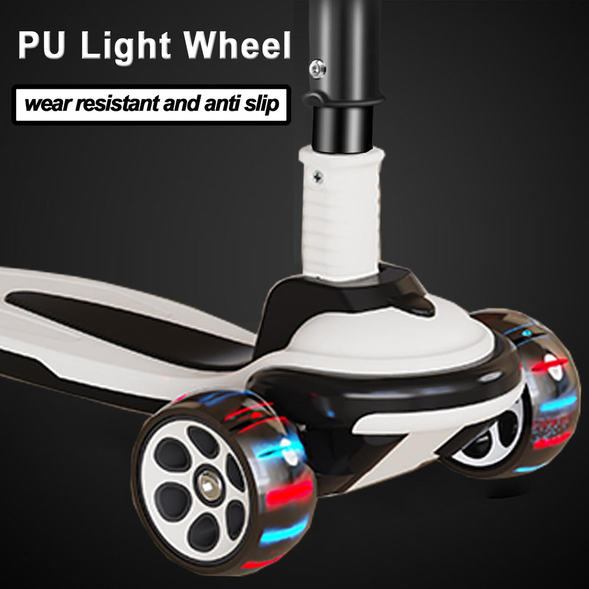 5 Adjustable Height Foldable Kick Scooter with 3 LED Light Wheels A994