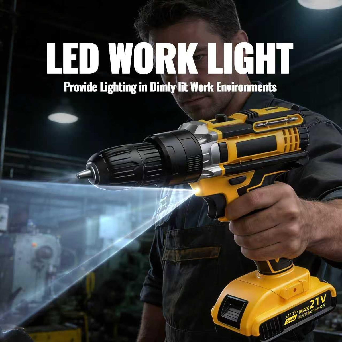 21V Cordless Drill Driver with 2 Batteries H60230
