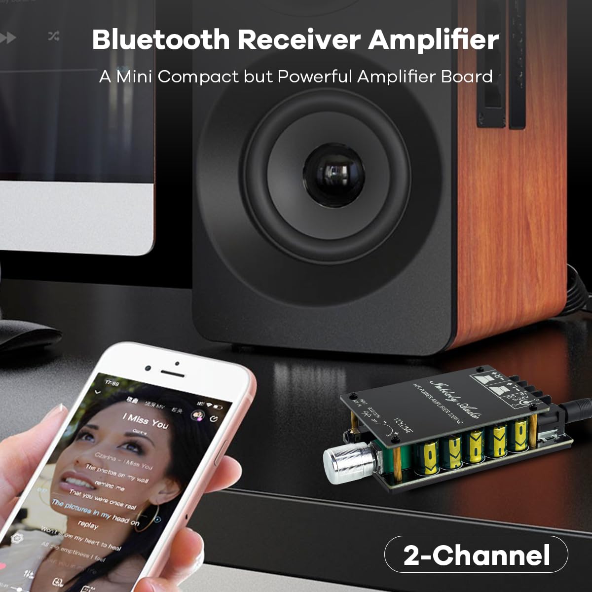 200W Bluetooth 5.0 Stereo Dual Channel Mini Amp Board U6412