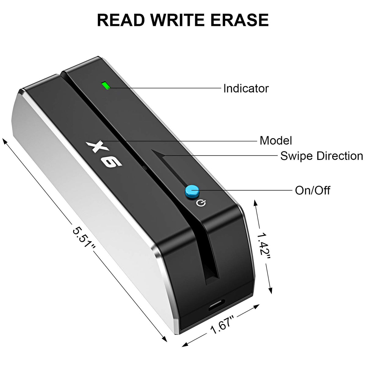 Magnetic Card Reader Writer USB 3 Tracks U273845