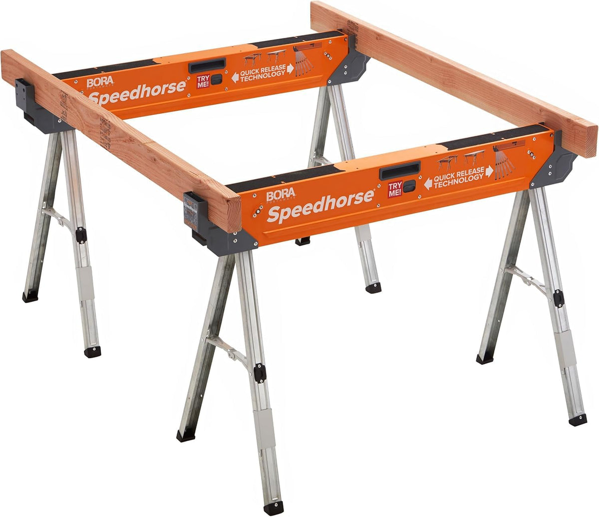 2 Pack Folding Heavy Duty Metal Sawhorse H319763