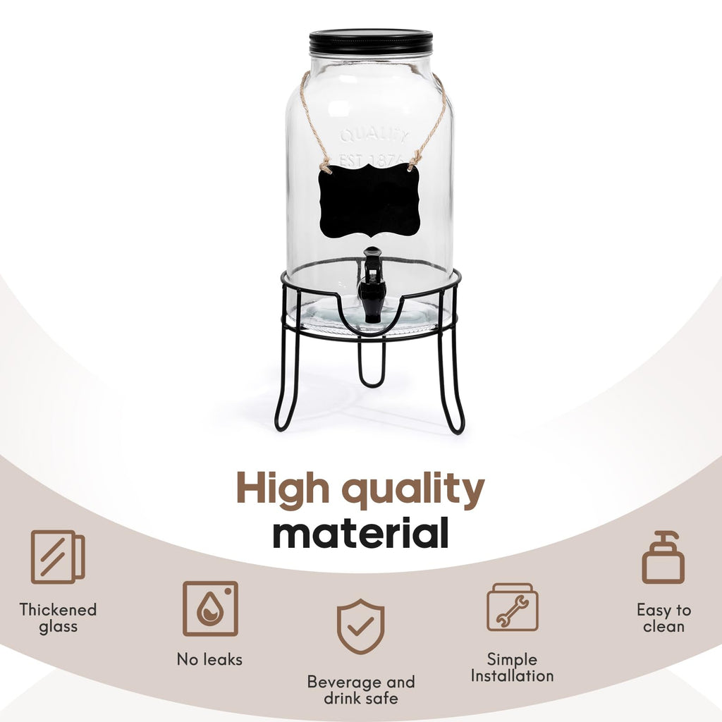 1.5 Gallon Glass Drink Dispenser with Spigot J866