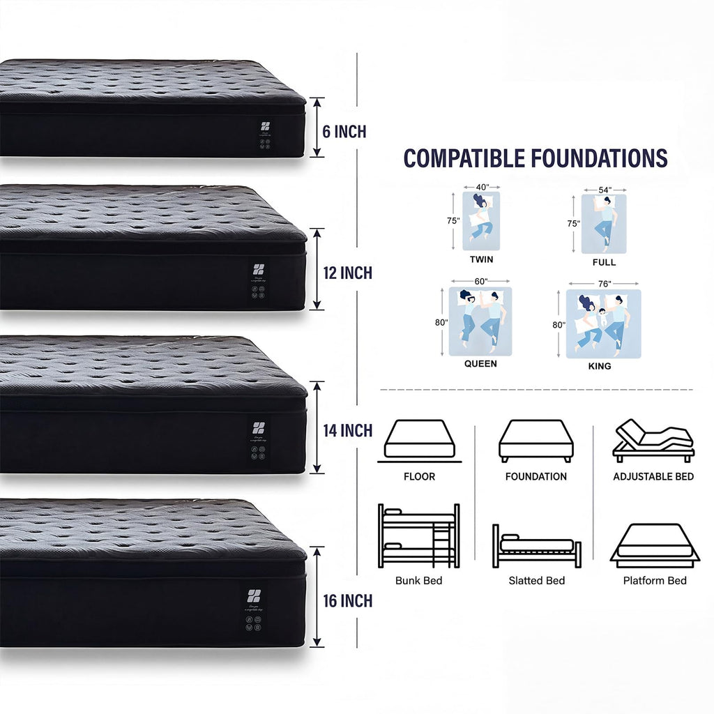 Full Size 12 Inch Memory Foam Hybrid Mattress A19163