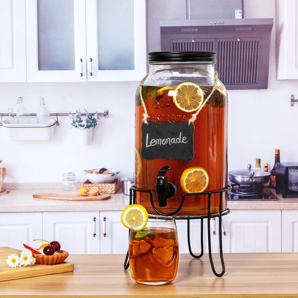 1.5 Gallon Glass Drink Dispenser with Spigot J866
