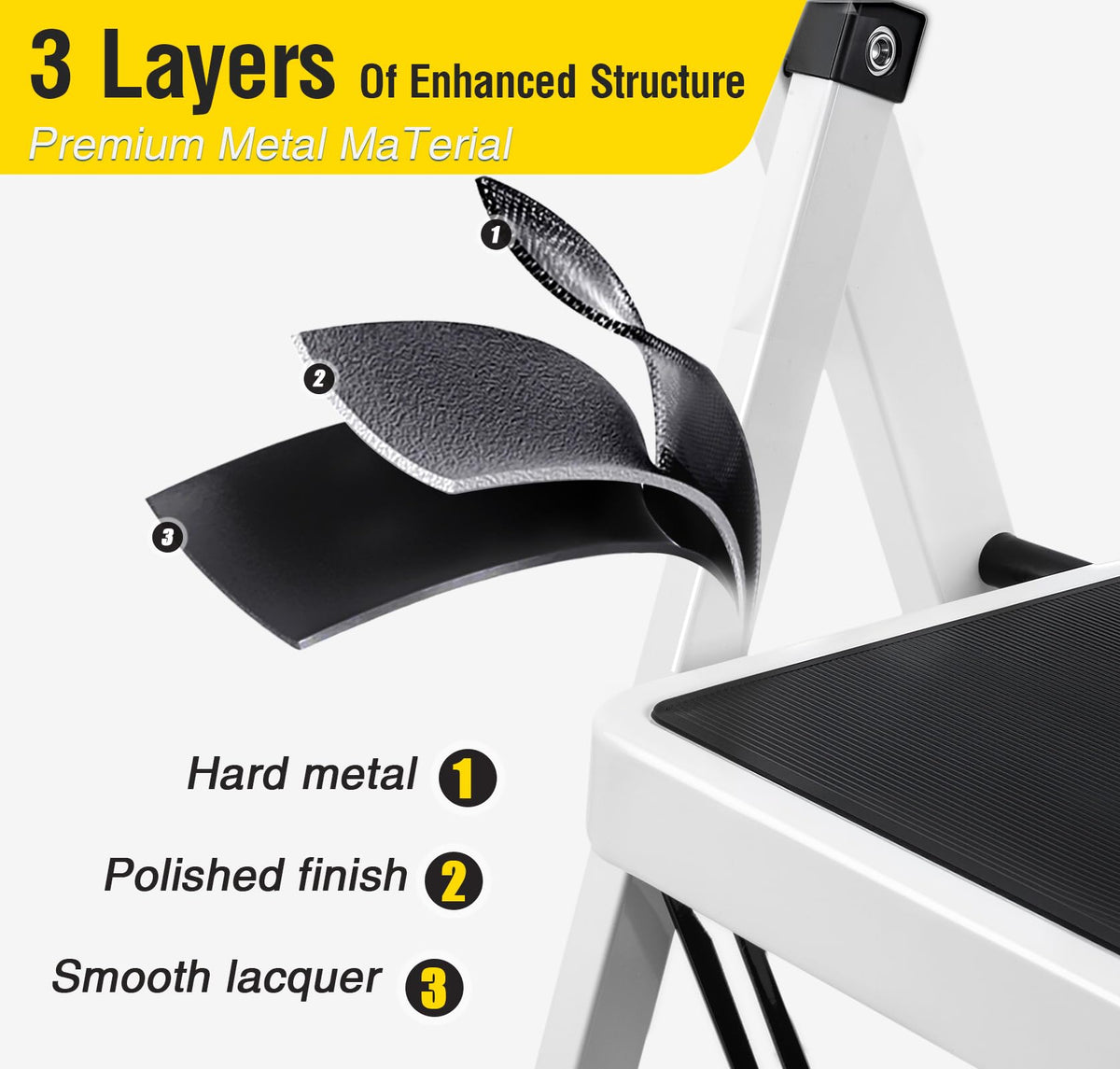 2 Step Folding Stool with Anti-Slip Pedal A24009