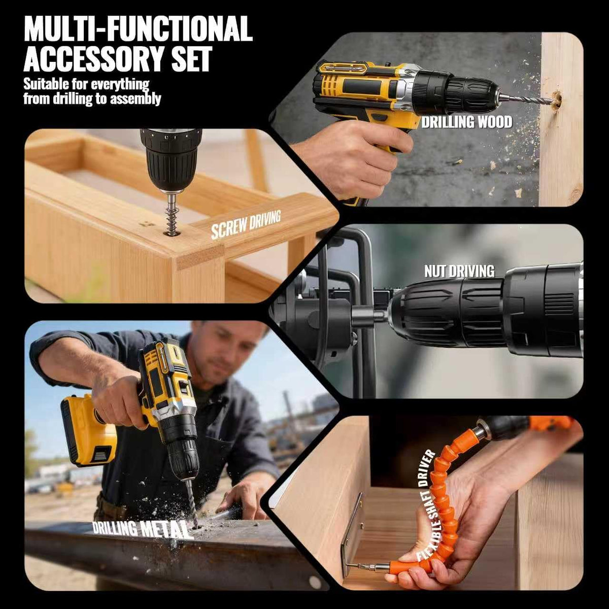 21V Cordless Drill Driver with 2 Batteries H60230
