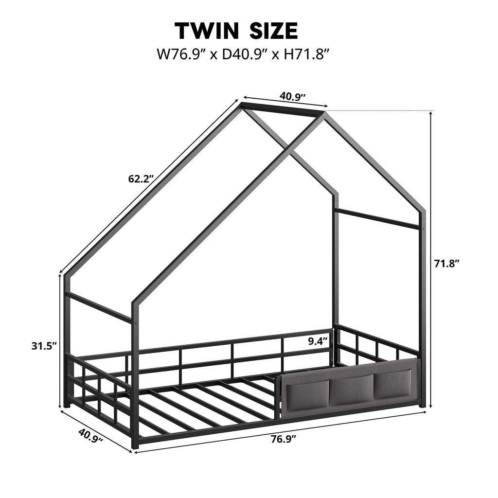 Twin Size Metal Floor Bed Frame X727