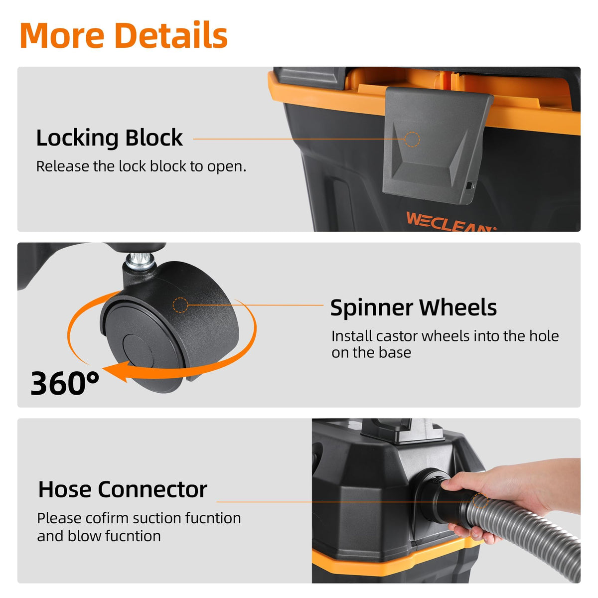 4 Gallon 5.5 Peak HP Wet Dry Vacuum Cleaner with Blower Function Z427787