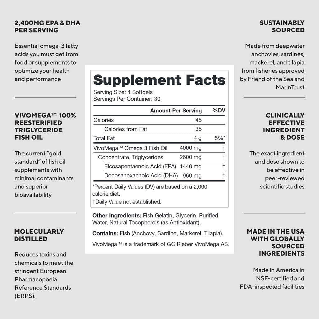 2400mg Omega 3 Fish Oil Capsules V765
