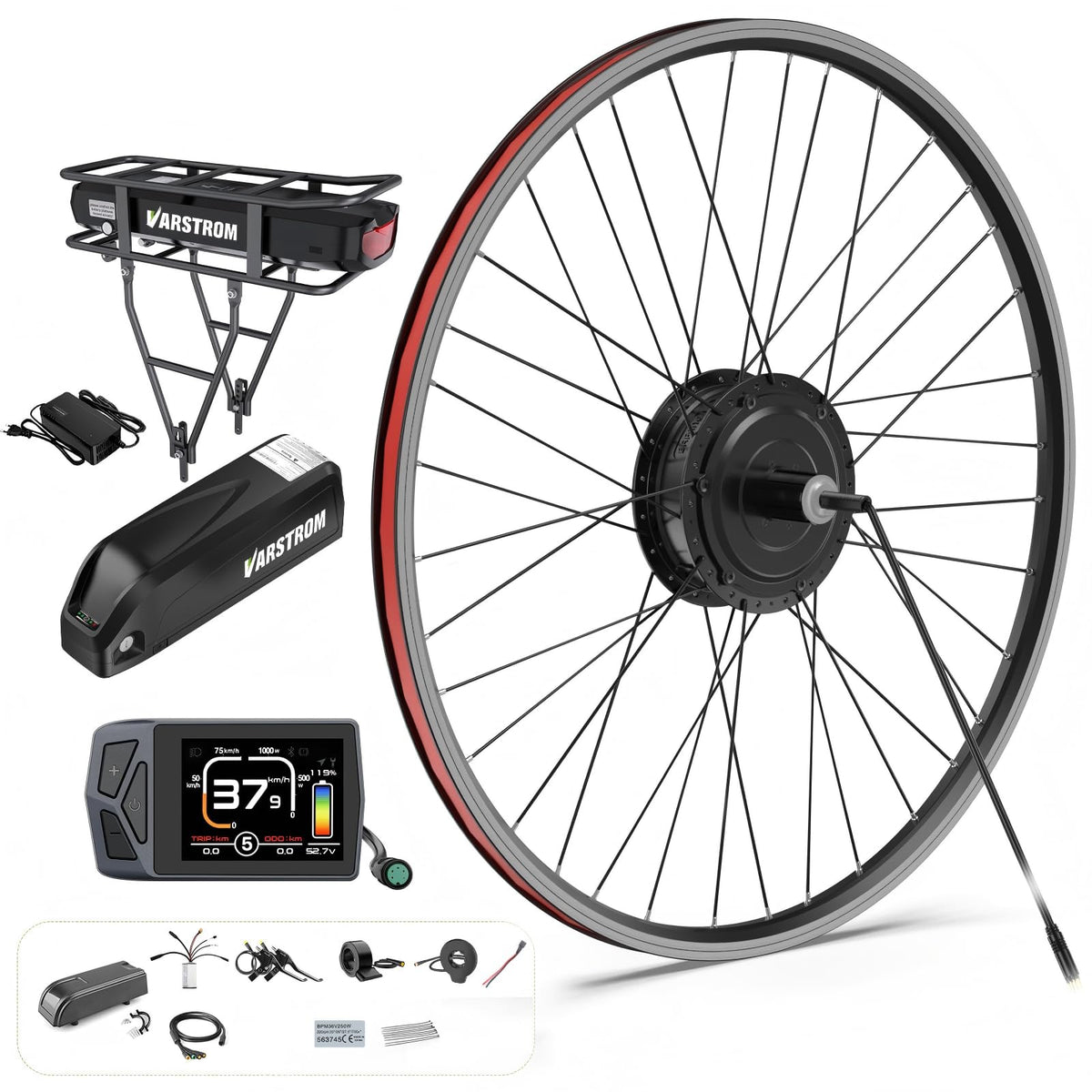 48V 500W 750W Rear Hub Motor Ebike Conversion Kit W1776