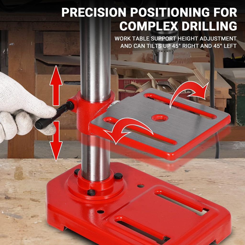 8" Benchtop Drill Press with 5 Adjustable Speeds and Tilting Worktable N62963