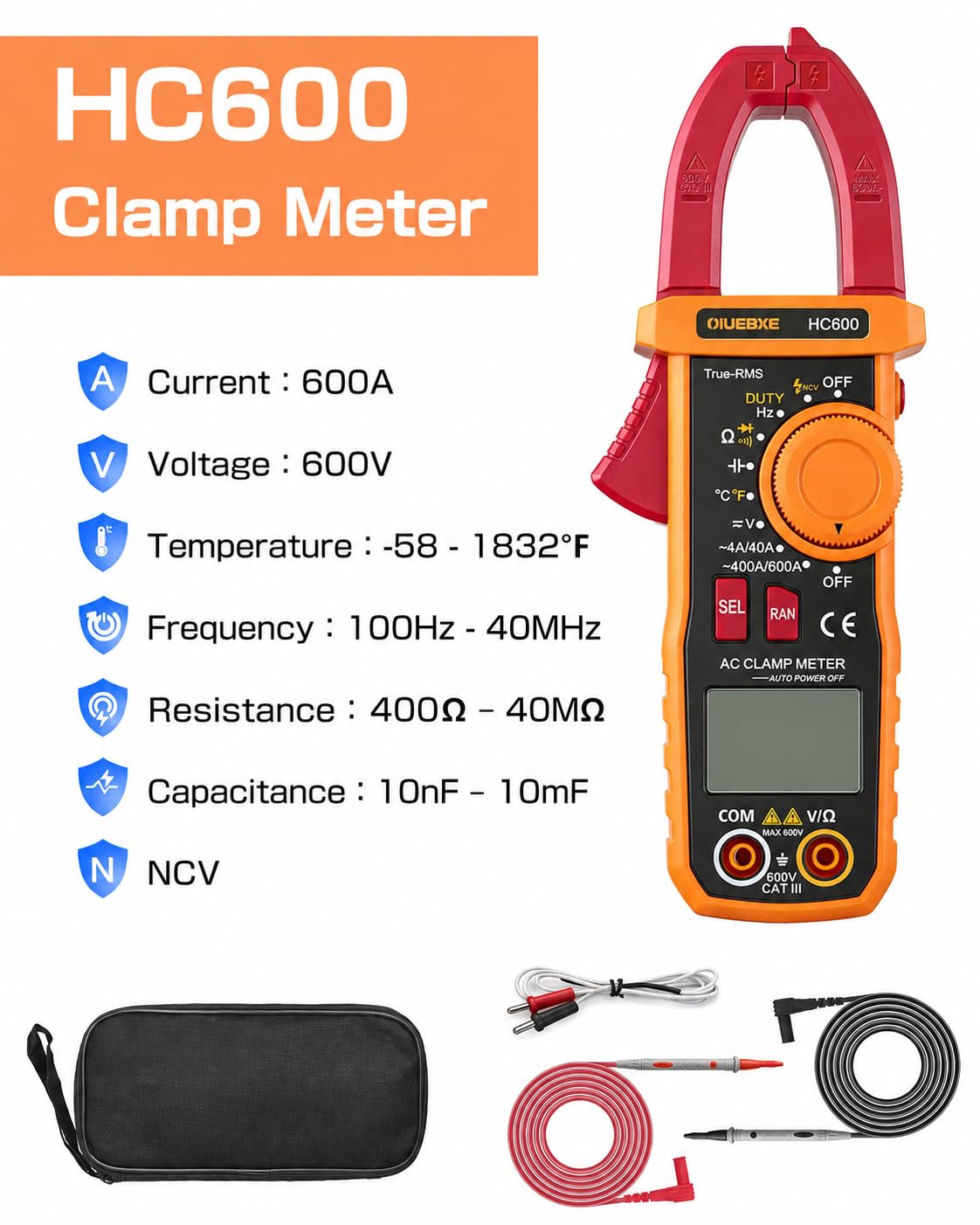 600A True RMS Clamp Meter V666956
