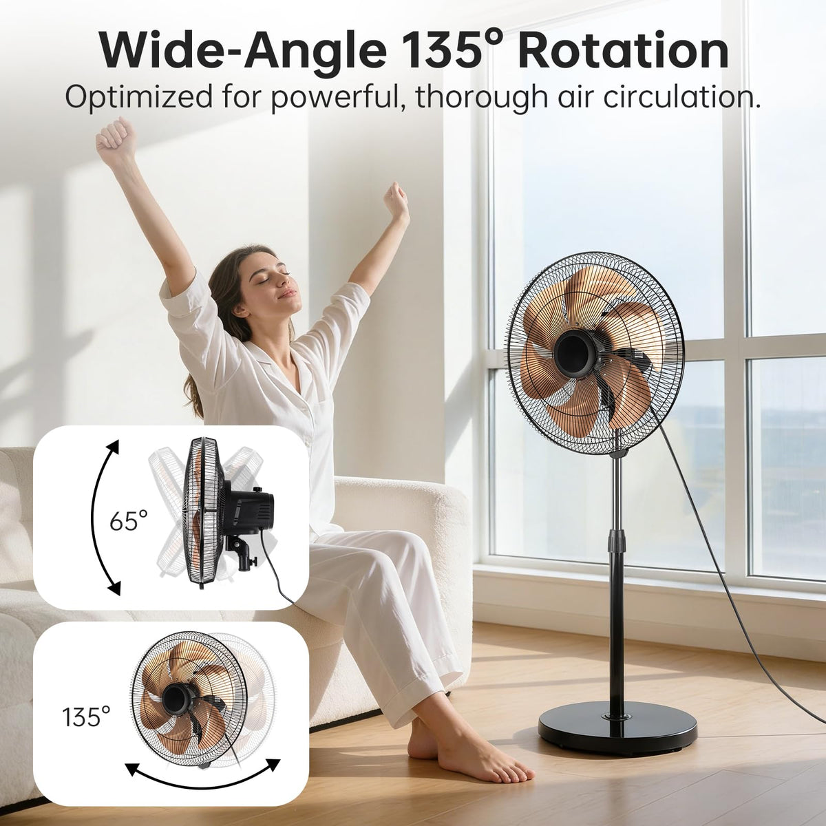 18 Inch Oscillating Metal Stand Fan D827950