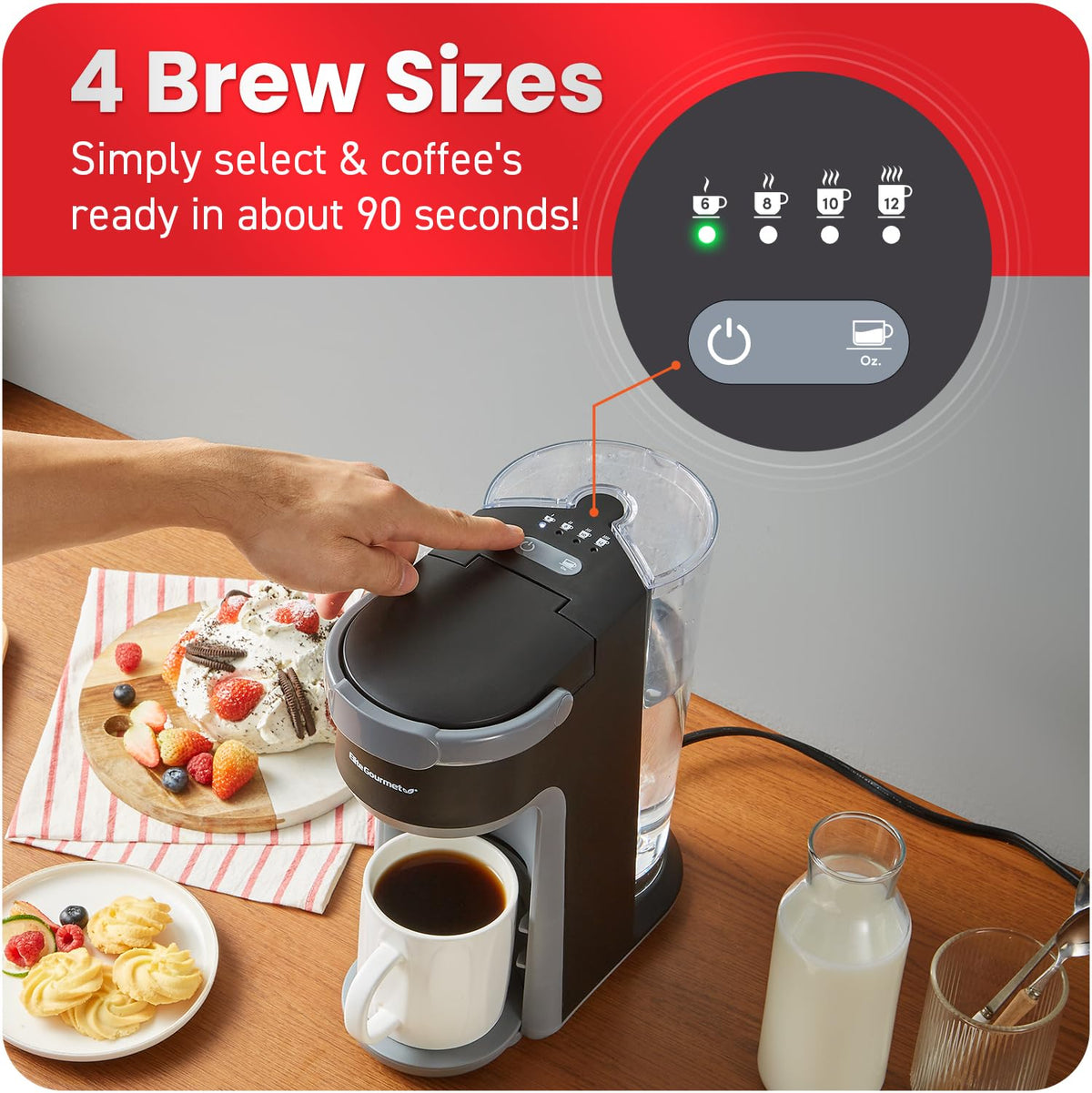 2-in-1 Capsule Coffee Maker, K-Cup & Grounds, Black R188794