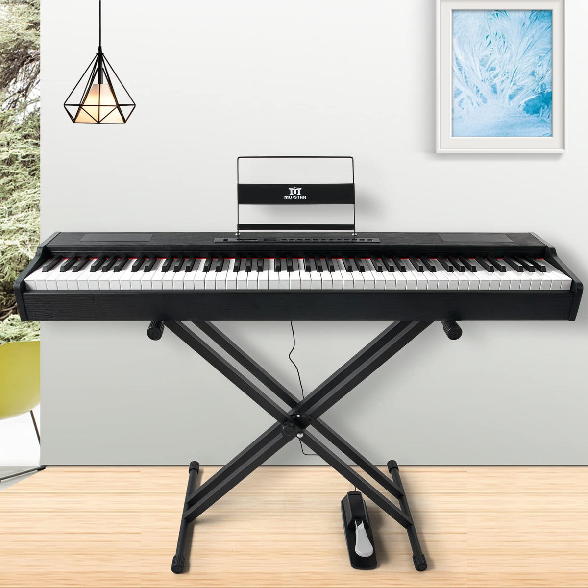 88 Key Fully Weighted Hammer Action Digital Piano with Stand V454680