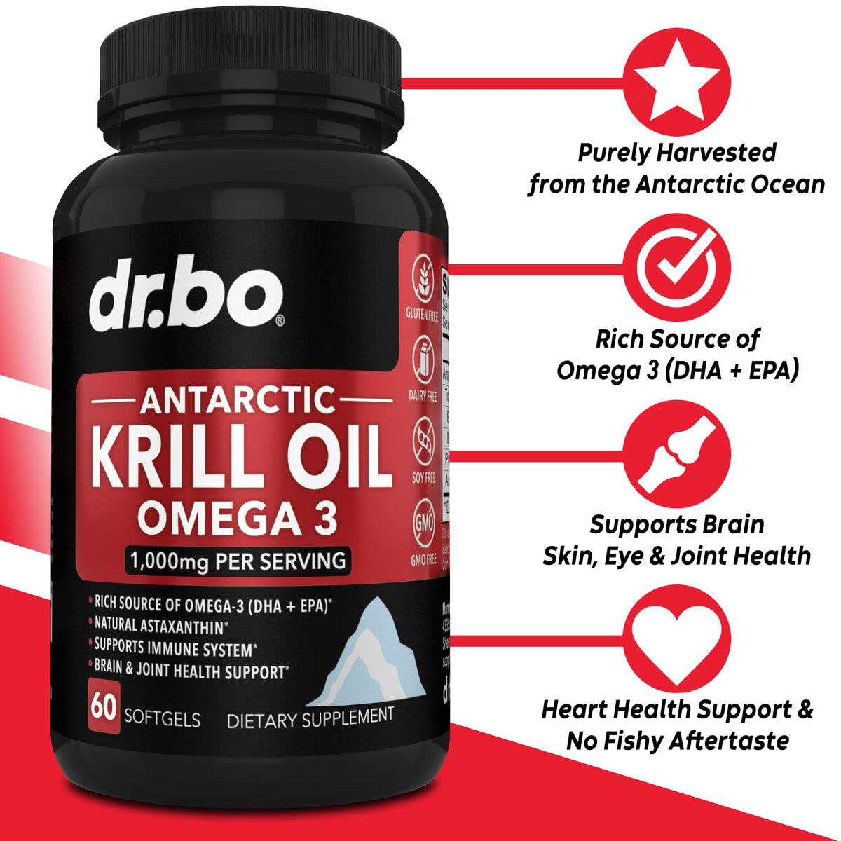Krill Oil Omega 3 500mg 60 Softgels Y215821