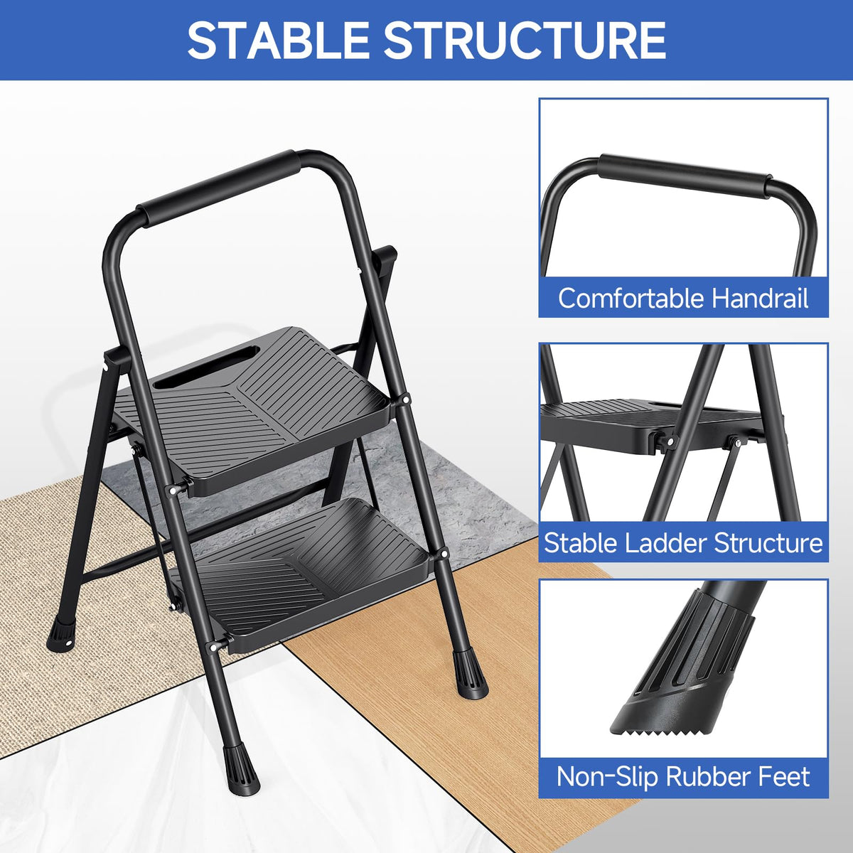 2 Step Ladder with Anti-Slip Pedals A84527