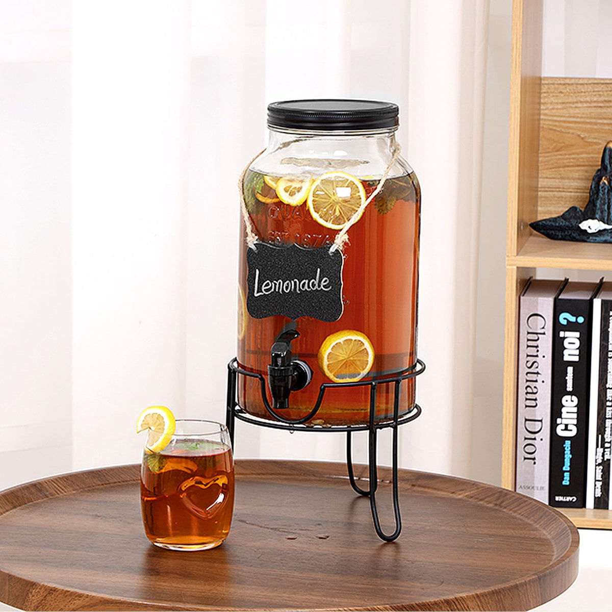 1.5 Gallon Glass Drink Dispenser with Spigot J866