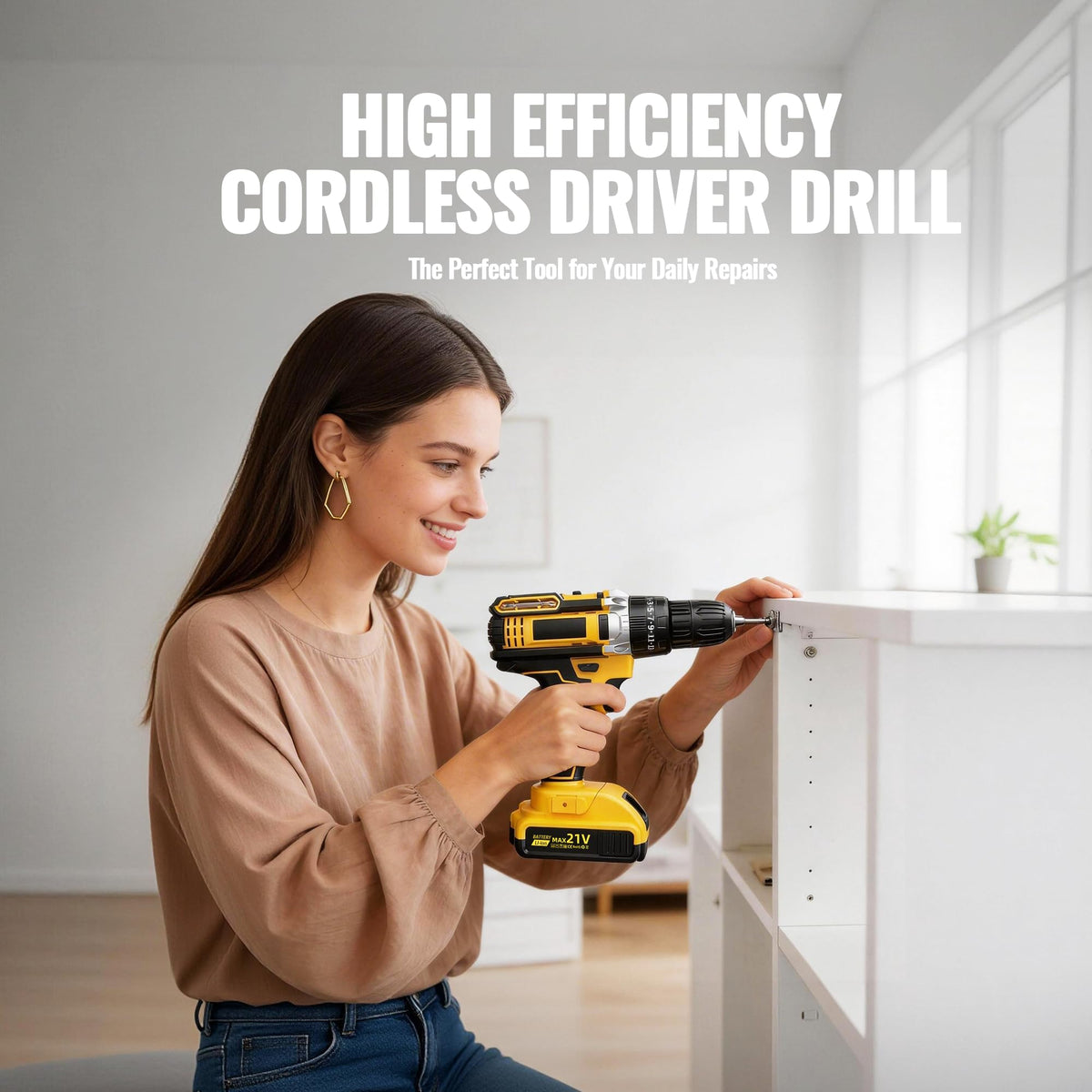 21V Cordless Drill Driver with 2 Batteries H60230
