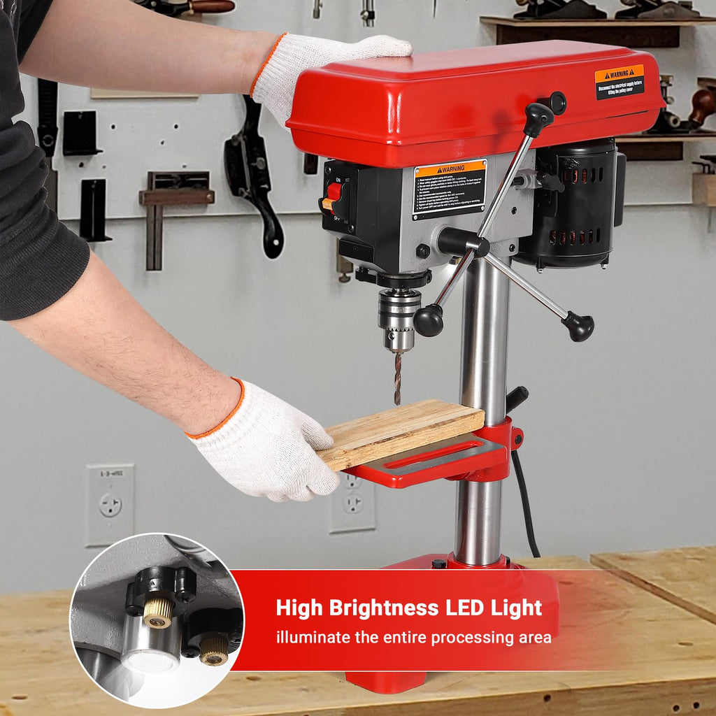 8" Benchtop Drill Press with 5 Adjustable Speeds and Tilting Worktable N62963