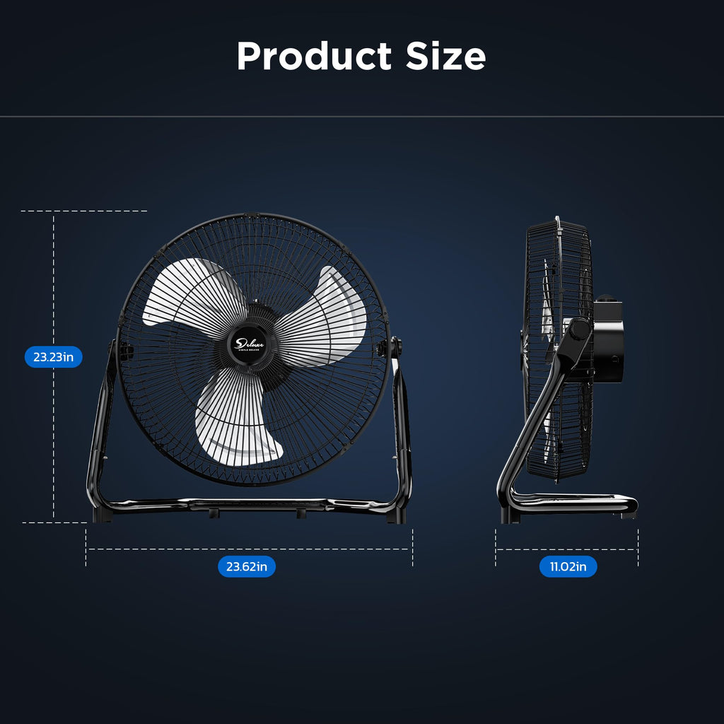 20 Inch 3-Speed High Velocity Metal Industrial Floor Fan A22953