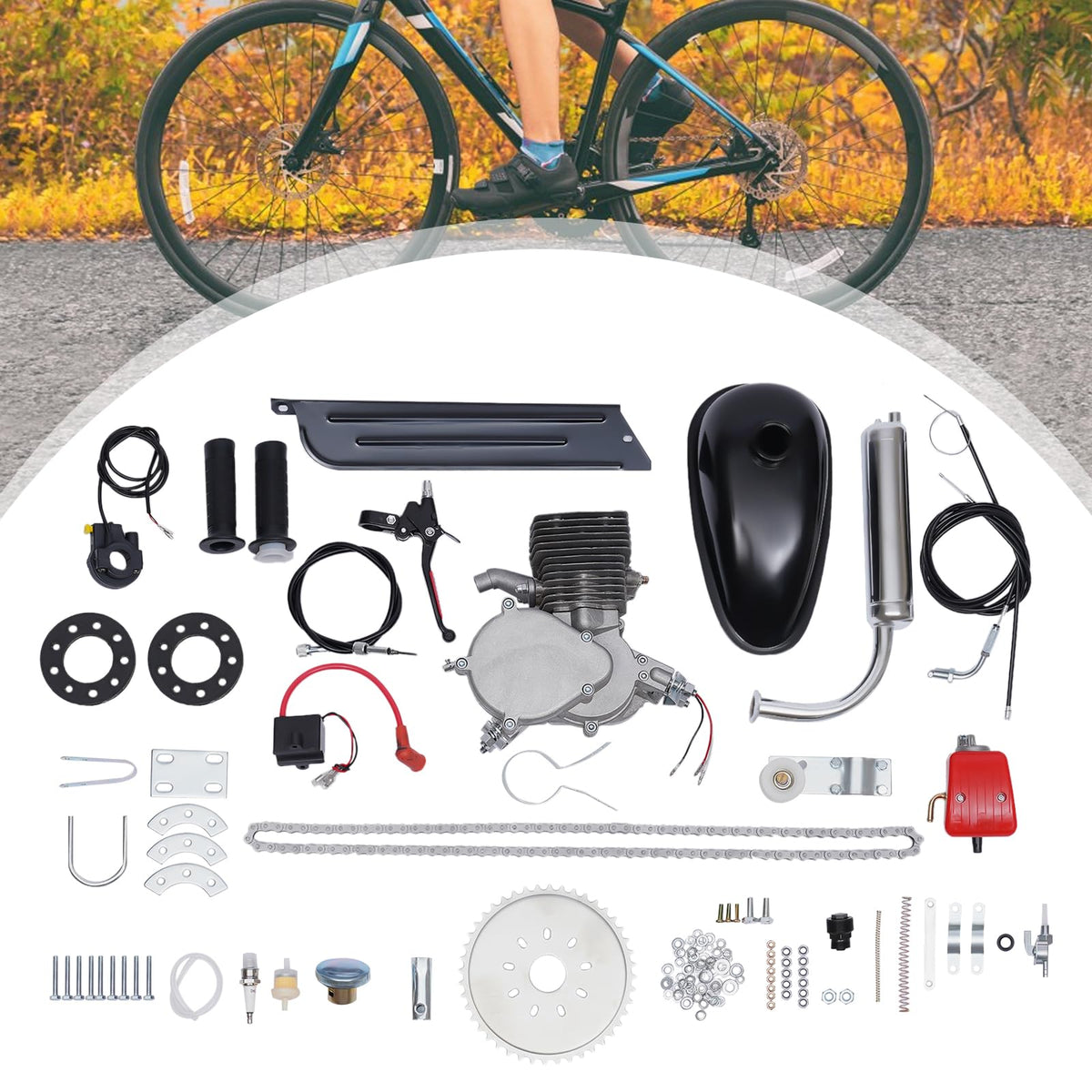 100CC 2-Stroke Bicycle Engine Kit with Air-Cooling T340720
