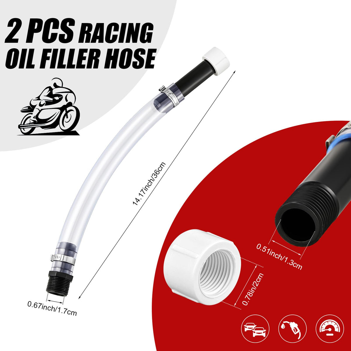 4 Pcs Fuel Jug Cap Replacement with Hose Kit D7485