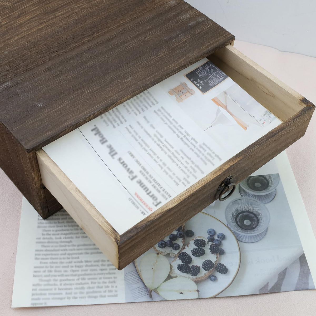 Wooden Desk Organizer with Drawer K740269