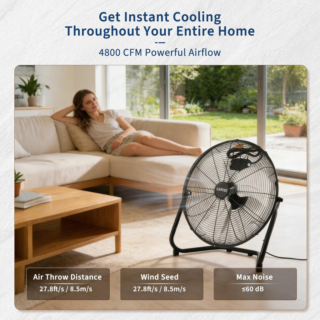 20 Inch 3 Speed High Velocity Industrial Floor Fan F2003