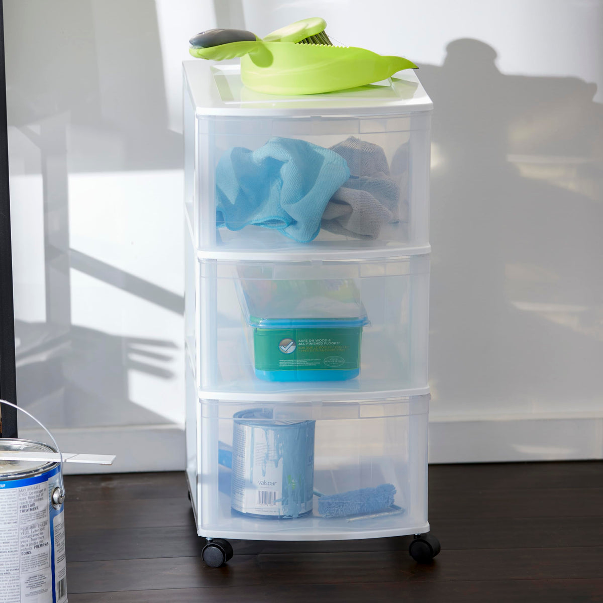 3 Drawer Plastic Rolling Organizer Cart P5465