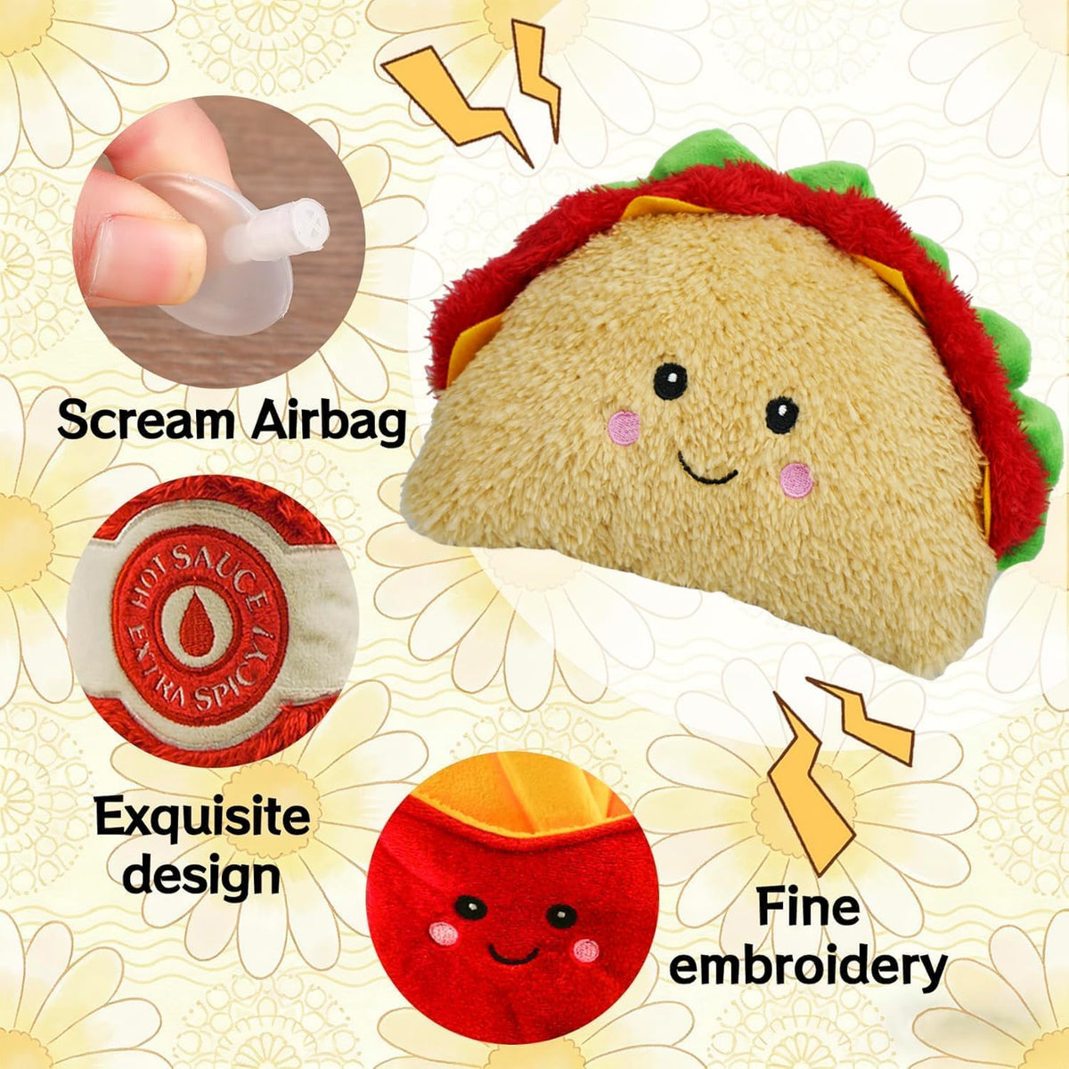 3-Pack Squeaky Plush Dog Chew Toys Set G44719