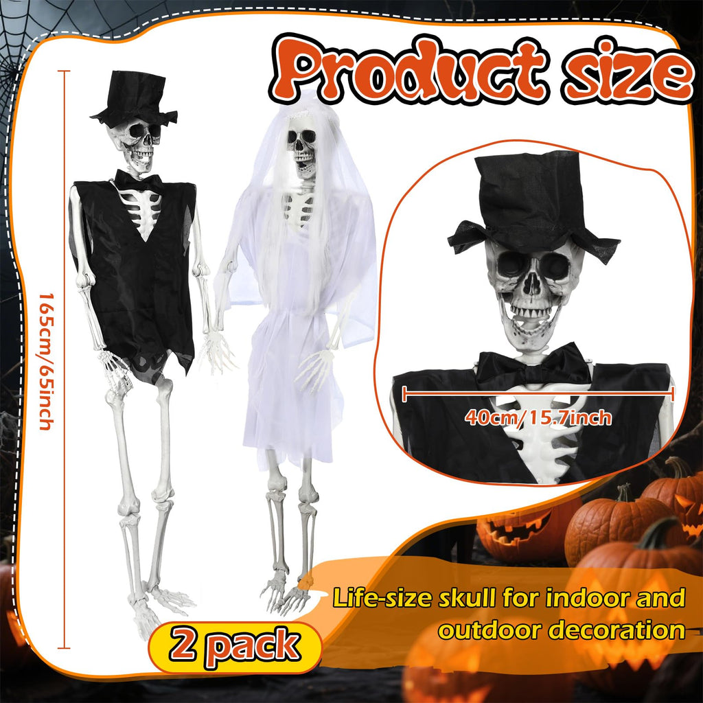2 Set 5.4 Ft Posable Skeleton Decor L623187