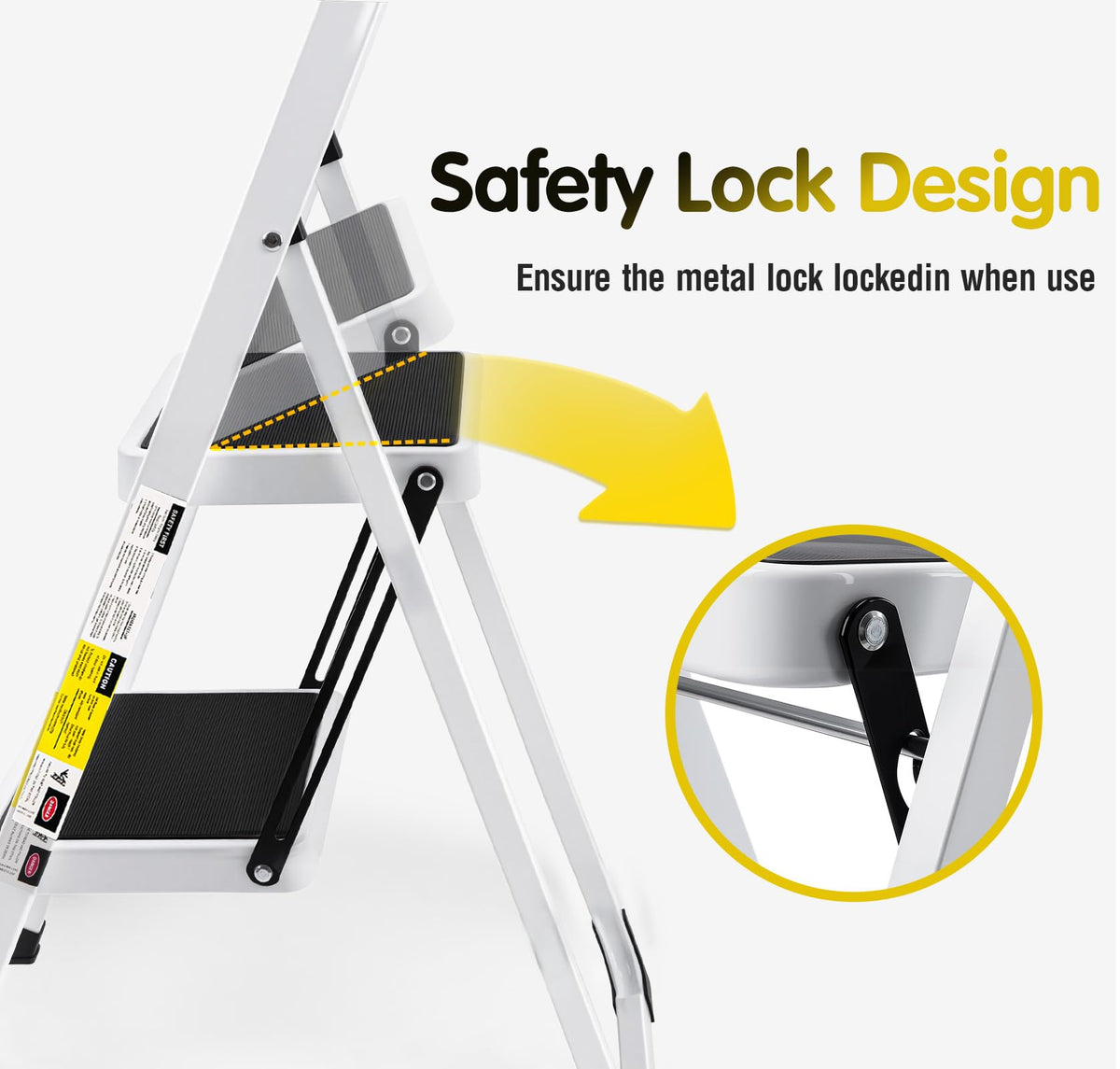 2 Step Folding Stool with Anti-Slip Pedal A24009