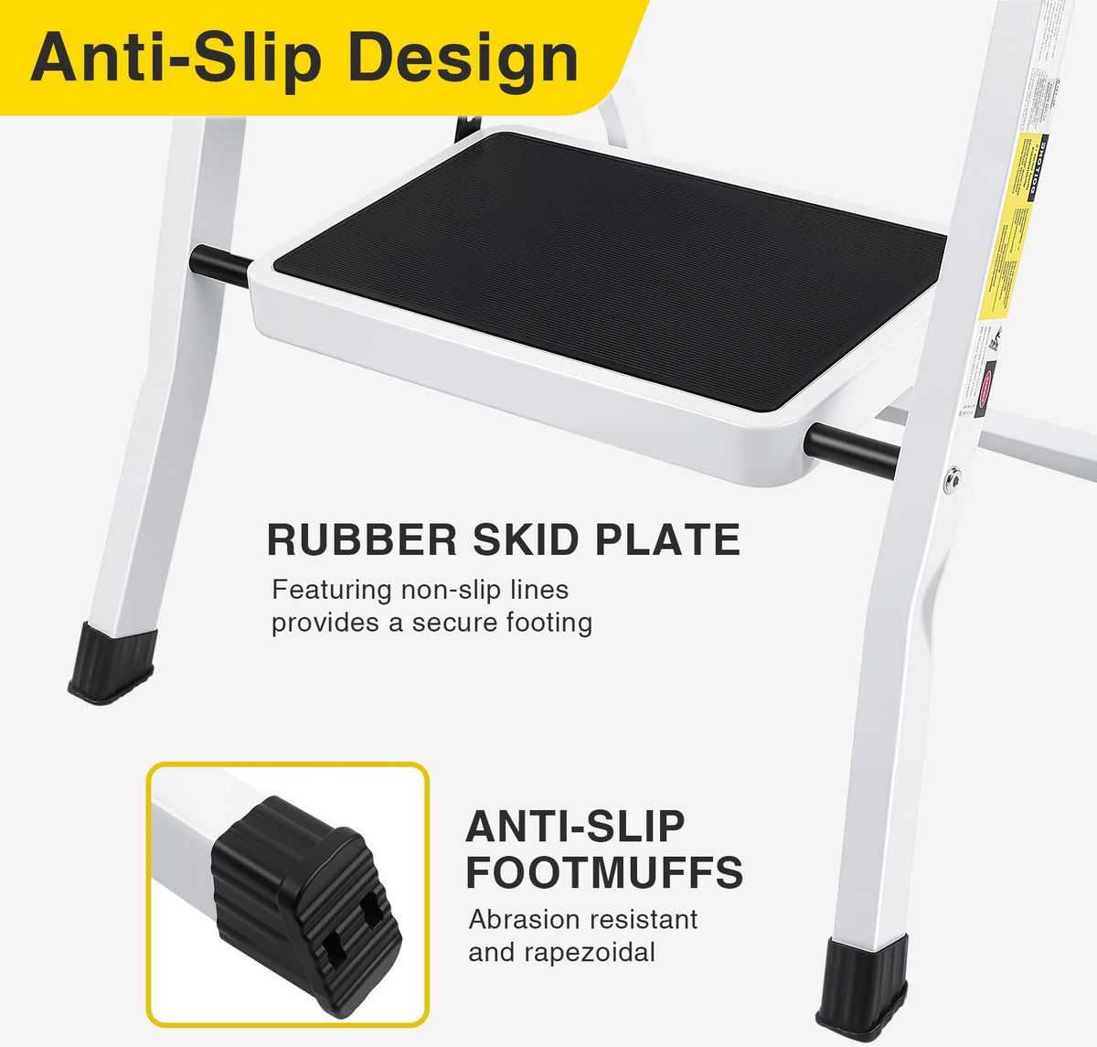 2 Step Folding Stool with Anti-Slip Pedal A24009