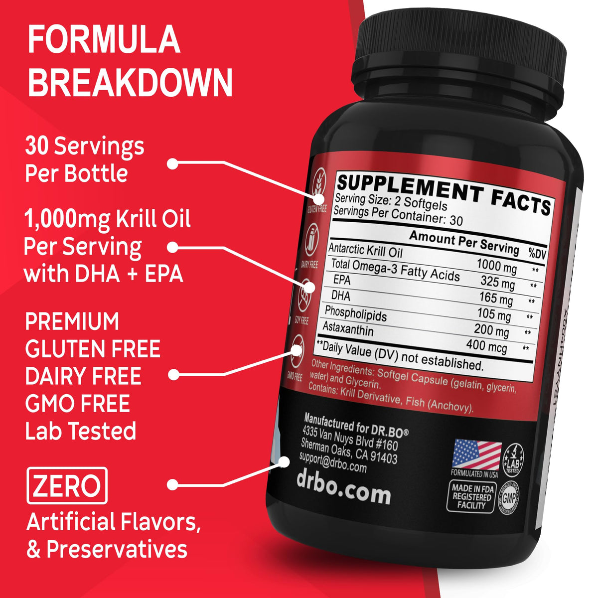 Krill Oil Omega 3 500mg 60 Softgels Y215821