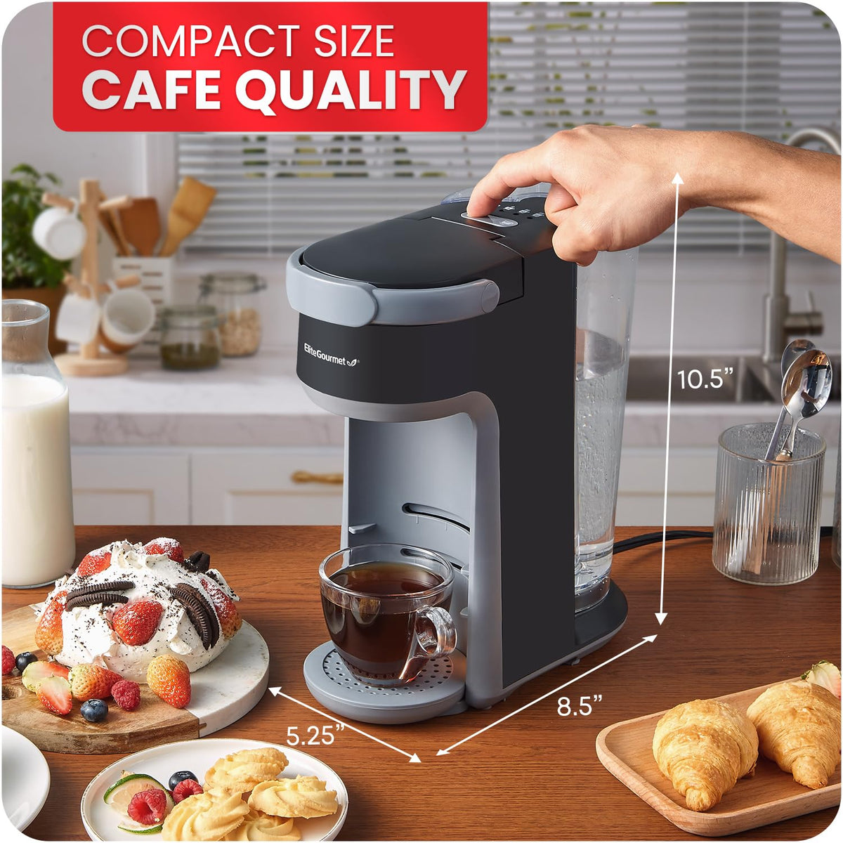 2-in-1 Capsule Coffee Maker, K-Cup & Grounds, Black R188794