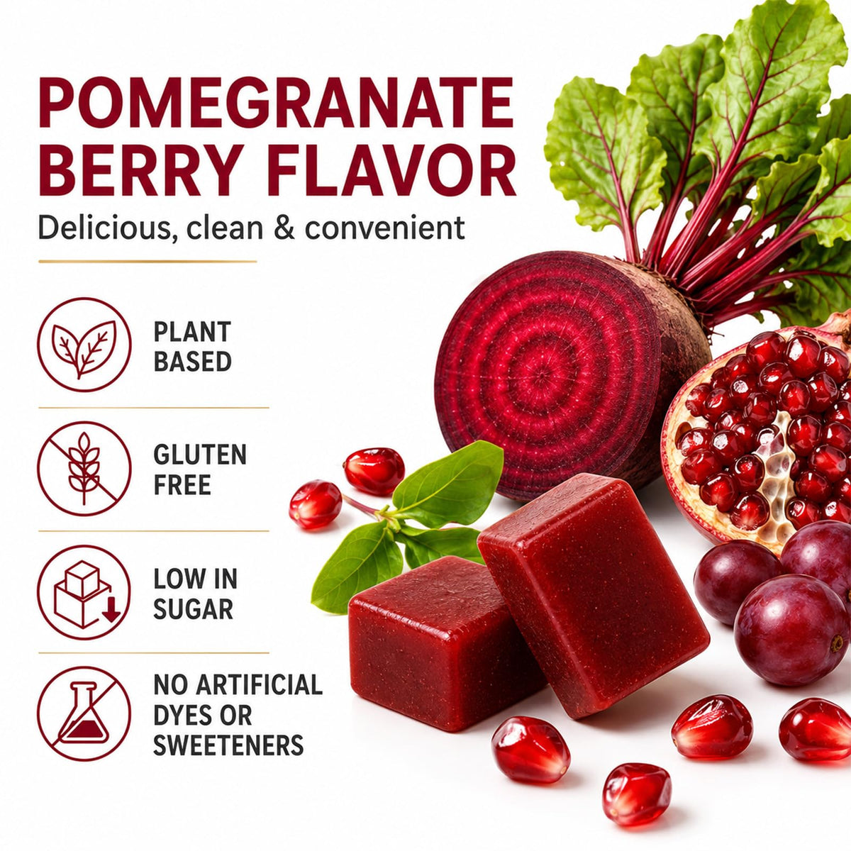 Beet Chews with L-CoQ10 & Grape Seed 60 Chew A157