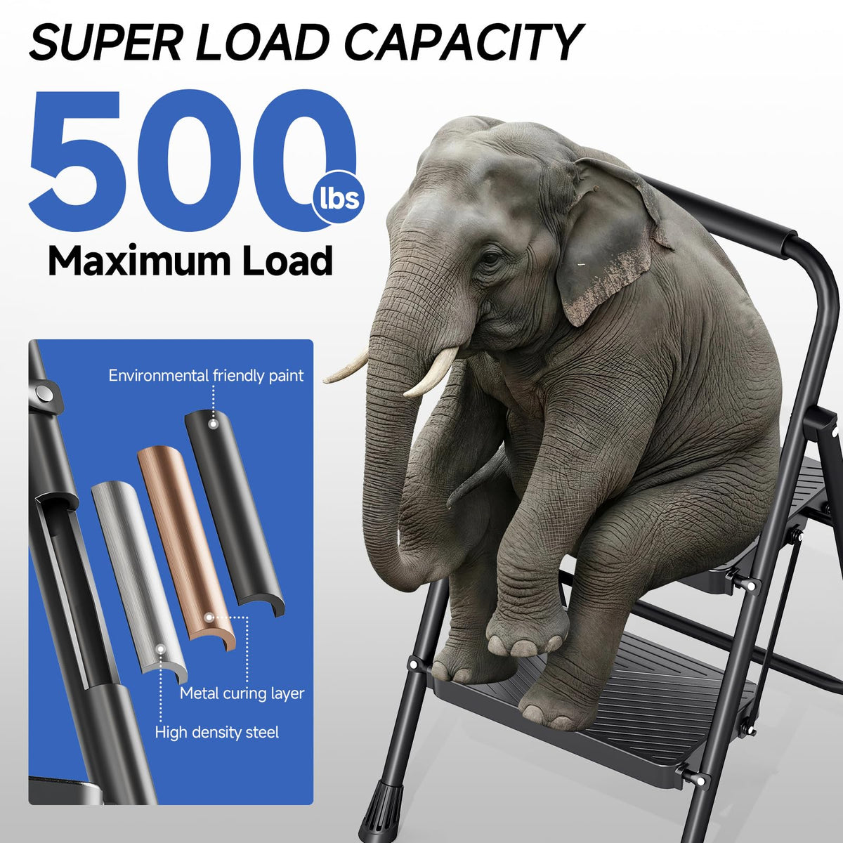 2 Step Ladder with Anti-Slip Pedals A84527