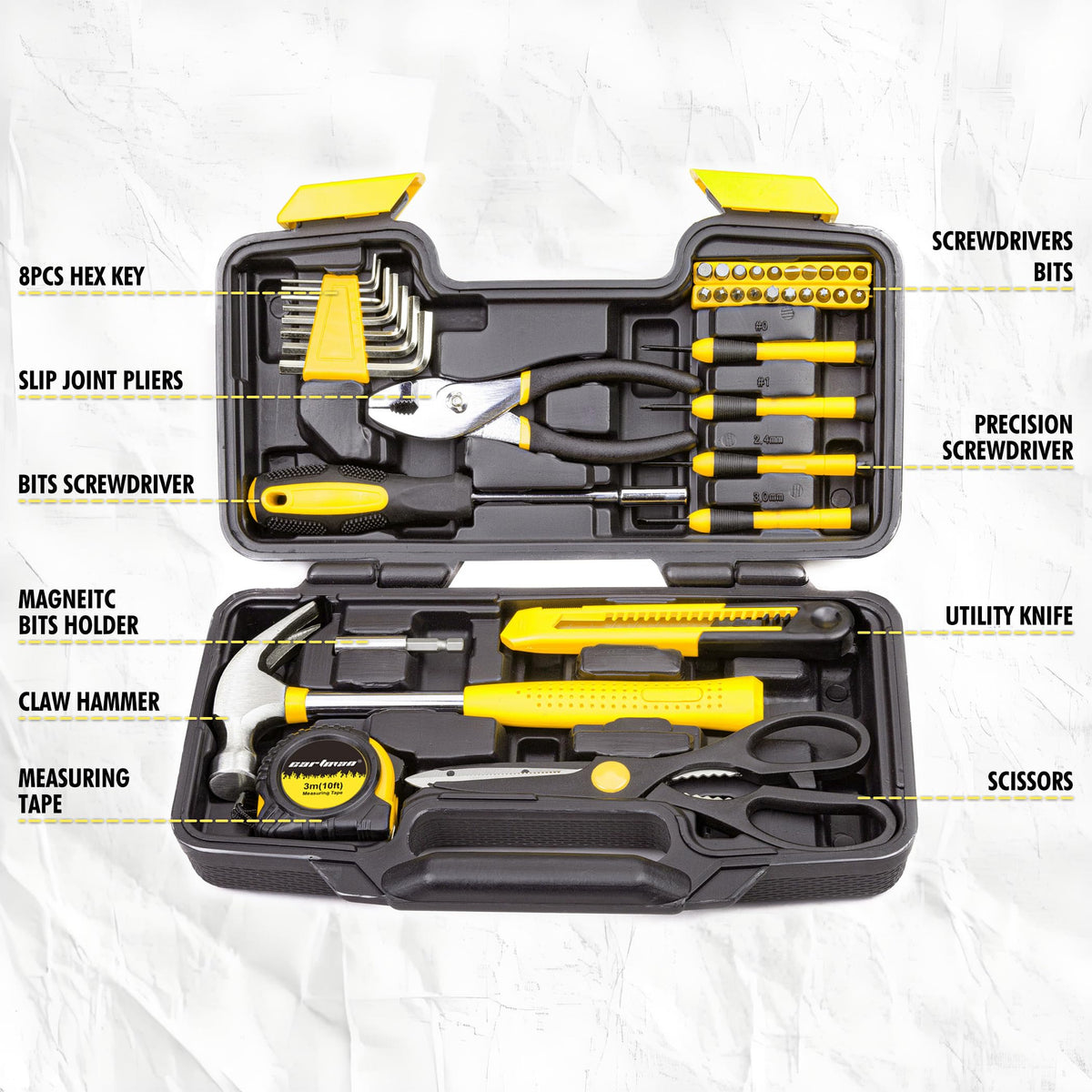 39-Piece Household Tool Set with Storage Case C919