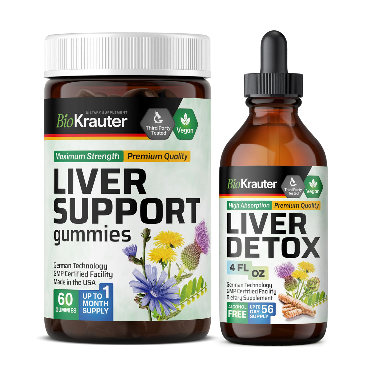 Liver Support 60 Gummies & Liver Detox Tincture 4 Fl. Oz. S22592