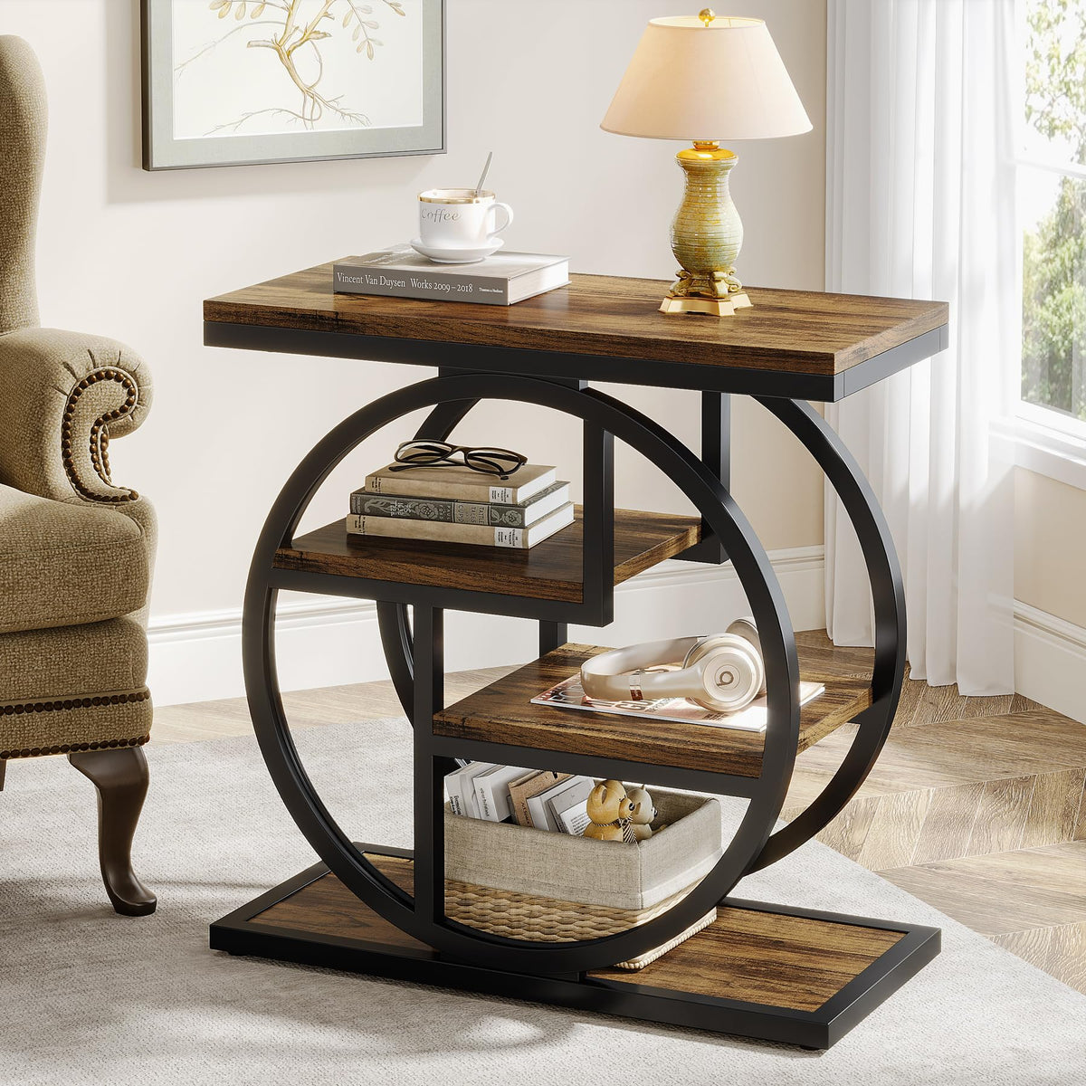 4-Tier Narrow Side Table with Storage Shelves Z2759