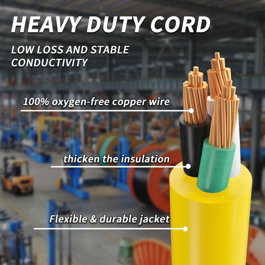100 FT 10 Gauge Outdoor Extension Cord with Multiple Outlets Yellow C213934
